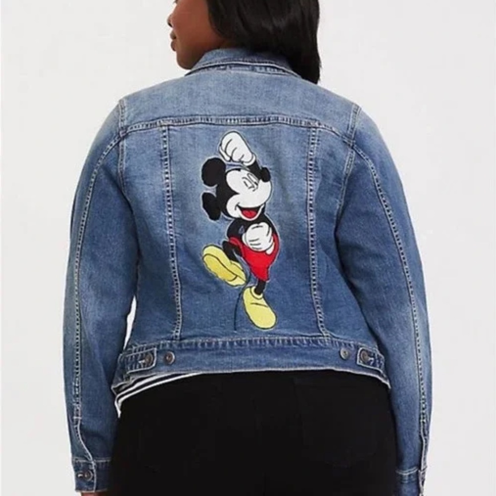Torrid - Disney Mickey Mouse Embroidered Blue Jean Denim Jacket - 4X